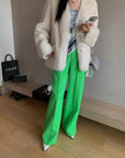 "Night in Paris" imported Tuscan sheepskin women's V - neck age - reducing lamb fur coat - variant_title