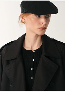 "Night Messenger" anti - wrinkle waterproof large lapel short straight box windbreaker for women - variant_title