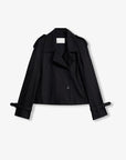"Night Messenger" anti - wrinkle waterproof large lapel short straight box windbreaker for women - variant_title