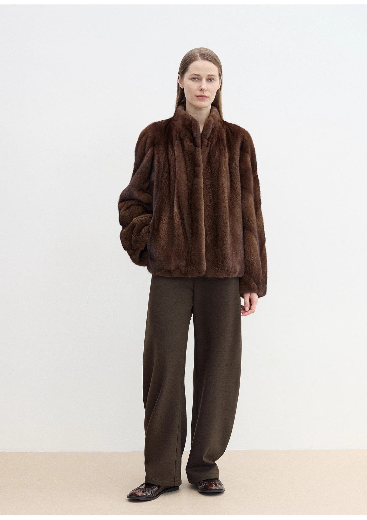 "Nostalgic Stroll" Wool Blended High Waist Curved Scimitar Casual Pants for Women - variant_title
