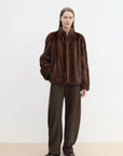 "Nostalgic Stroll" Wool Blended High Waist Curved Scimitar Casual Pants for Women - variant_title