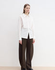 "Nostalgic Stroll" Wool Blended High Waist Curved Scimitar Casual Pants for Women - variant_title