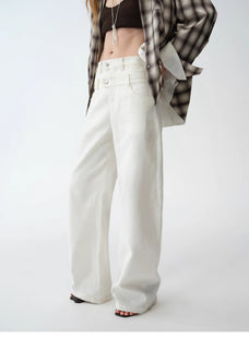 Old Money Style Linen Cut Scimitar Pants"Weiss Love Letter" - variant_title