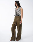 Old Money Style Linen Cut Scimitar Pants"Weiss Love Letter" - variant_title