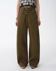Old Money Style Linen Cut Scimitar Pants"Weiss Love Letter" - variant_title