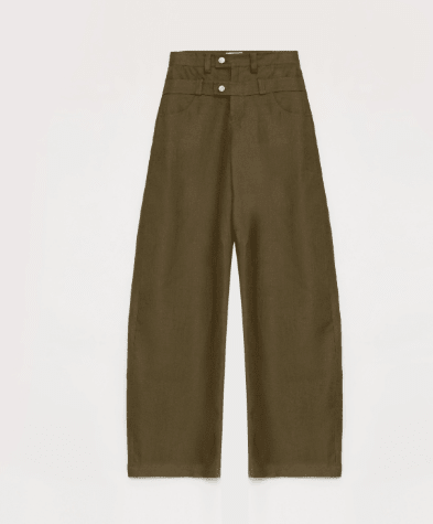 Old Money Style Linen Cut Scimitar Pants"Weiss Love Letter" - variant_title