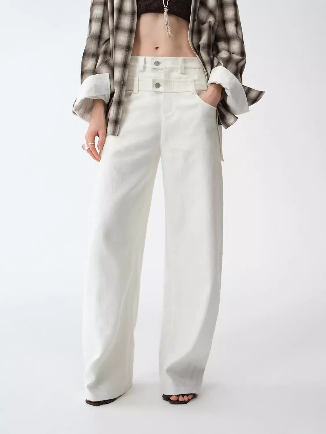 Old Money Style Linen Cut Scimitar Pants"Weiss Love Letter" - variant_title