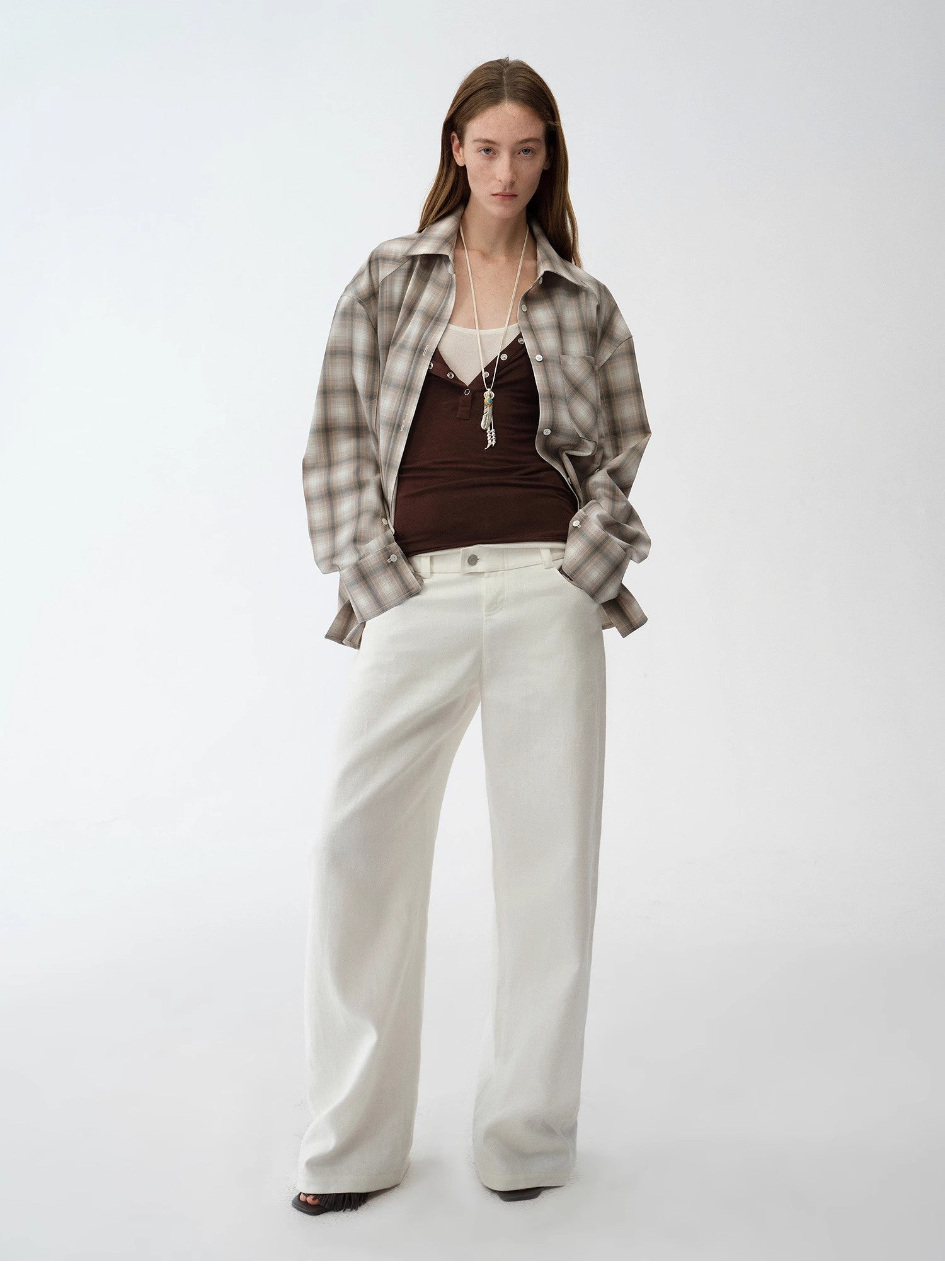 Old Money Style Linen Cut Scimitar Pants"Weiss Love Letter" - variant_title