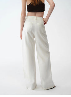 Old Money Style Linen Cut Scimitar Pants"Weiss Love Letter" - variant_title