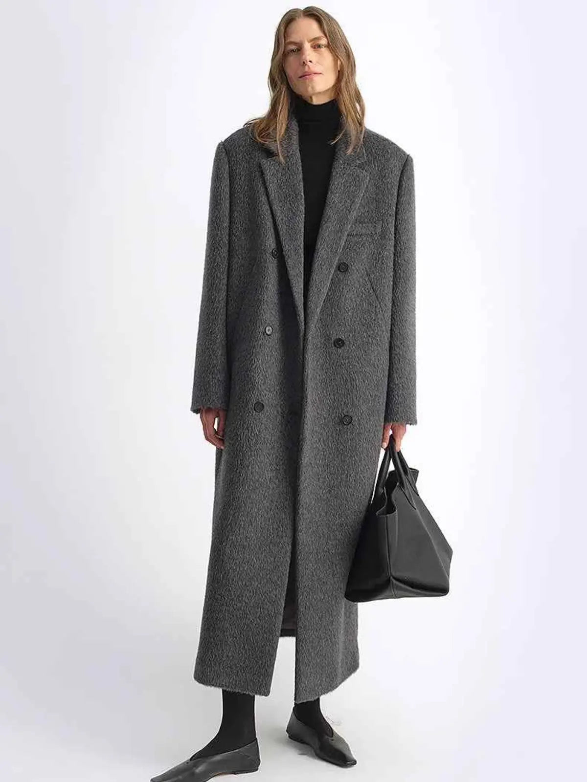 Opium Nights double-breasted straight-shoulder blazer coat product image 02