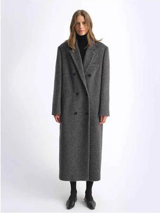 Opium Nights double-breasted straight-shoulder blazer coat product image 03