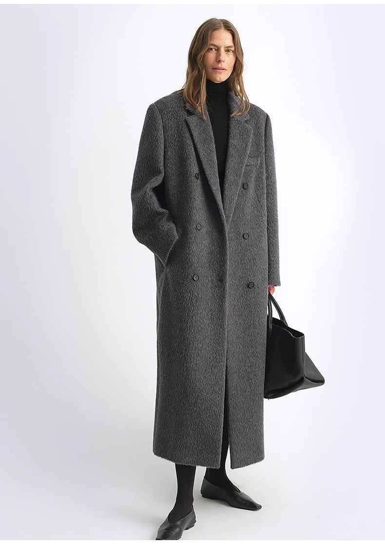 "Opium Nights"Women's Double - Breasted Blazer Coat with Straight Shoulders - variant_title