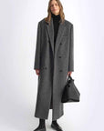 "Opium Nights"Women's Double - Breasted Blazer Coat with Straight Shoulders - variant_title