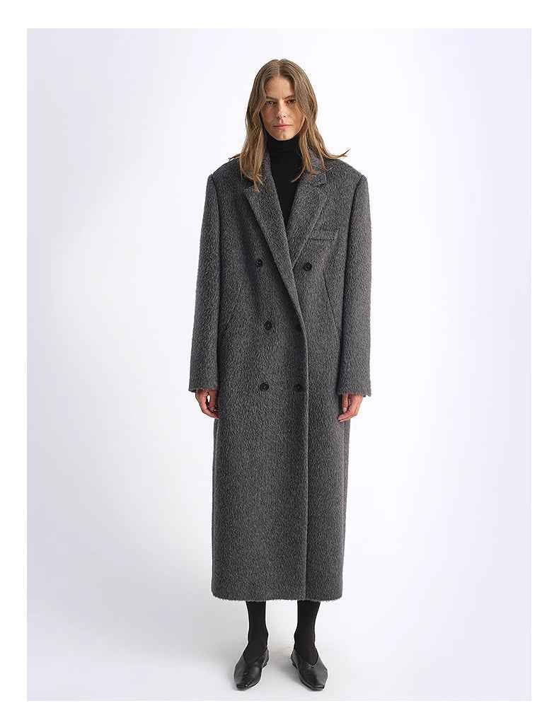 "Opium Nights"Women's Double - Breasted Blazer Coat with Straight Shoulders - variant_title