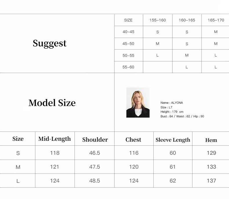 "Opium Nights"Women's Double - Breasted Blazer Coat with Straight Shoulders - variant_title