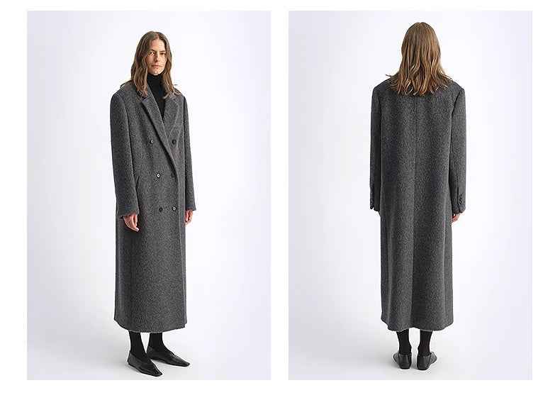 "Opium Nights"Women's Double - Breasted Blazer Coat with Straight Shoulders - variant_title