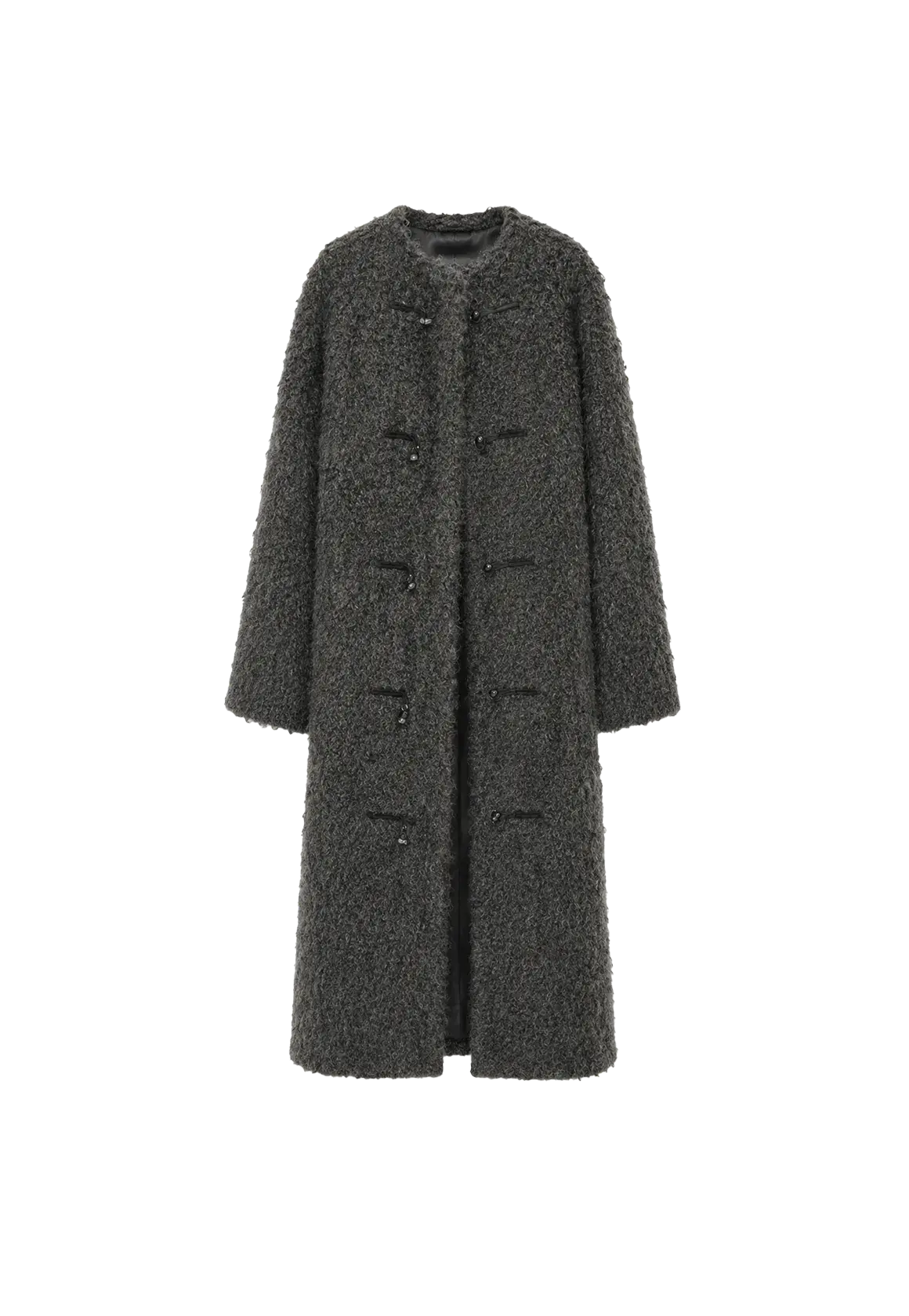 Parisian Affair circle long fur toggle coat product image 01