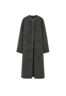 Parisian Affair circle long fur toggle coat product image 01