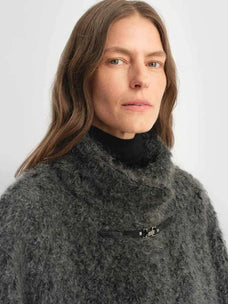 Parisian Affair circle long fur toggle coat product image 04