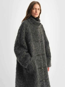 Parisian Affair circle long fur toggle coat product image 06