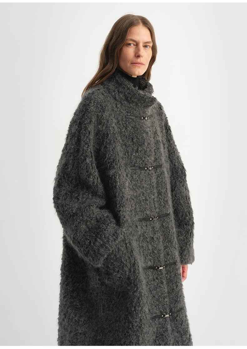 "Parisian Affair"Circle Long Fur Toggle Coat for Women - variant_title