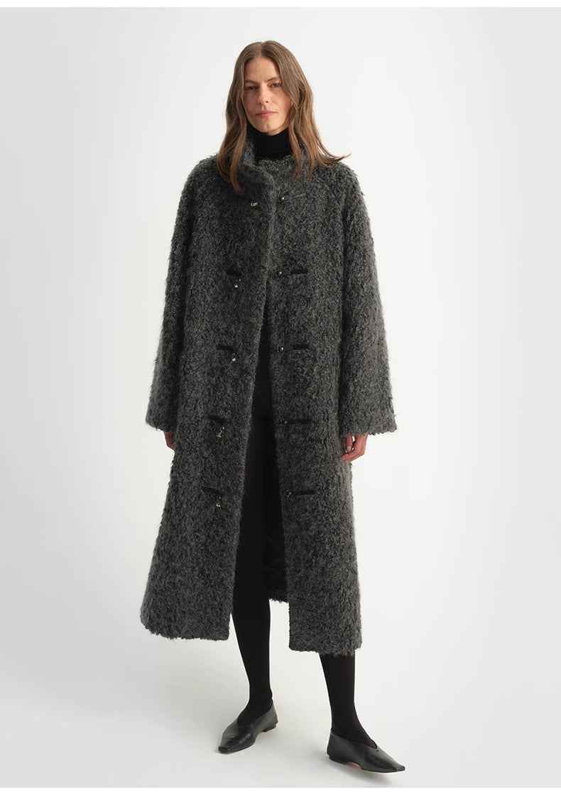 "Parisian Affair"Circle Long Fur Toggle Coat for Women - variant_title
