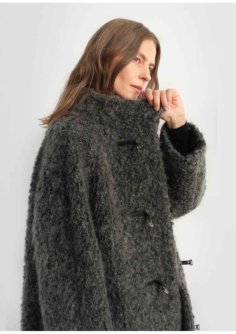 "Parisian Affair"Circle Long Fur Toggle Coat for Women - variant_title