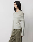 Personalized layered Tencel wool fake two - piece splicing one - shoulder versatile knitted top"Modern Tricks" - variant_title