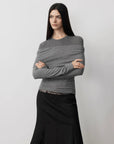 Personalized layered Tencel wool fake two - piece splicing one - shoulder versatile knitted top"Modern Tricks" - variant_title