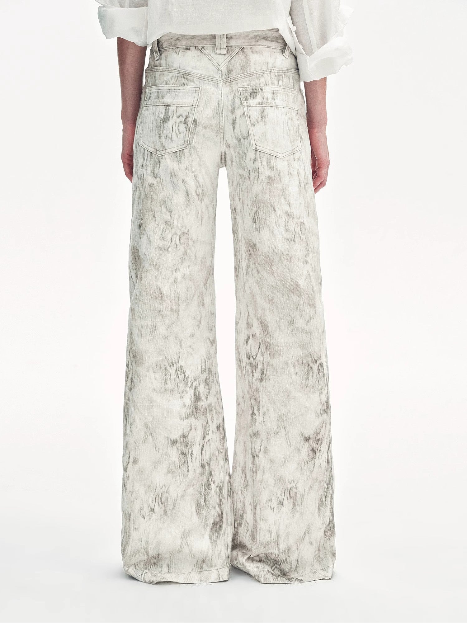 "Phantom" original snake print flared denim trousers - variant_title