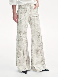 "Phantom" original snake print flared denim trousers - variant_title