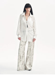 "Phantom" original snake print flared denim trousers - variant_title