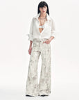 "Phantom" original snake print flared denim trousers - variant_title