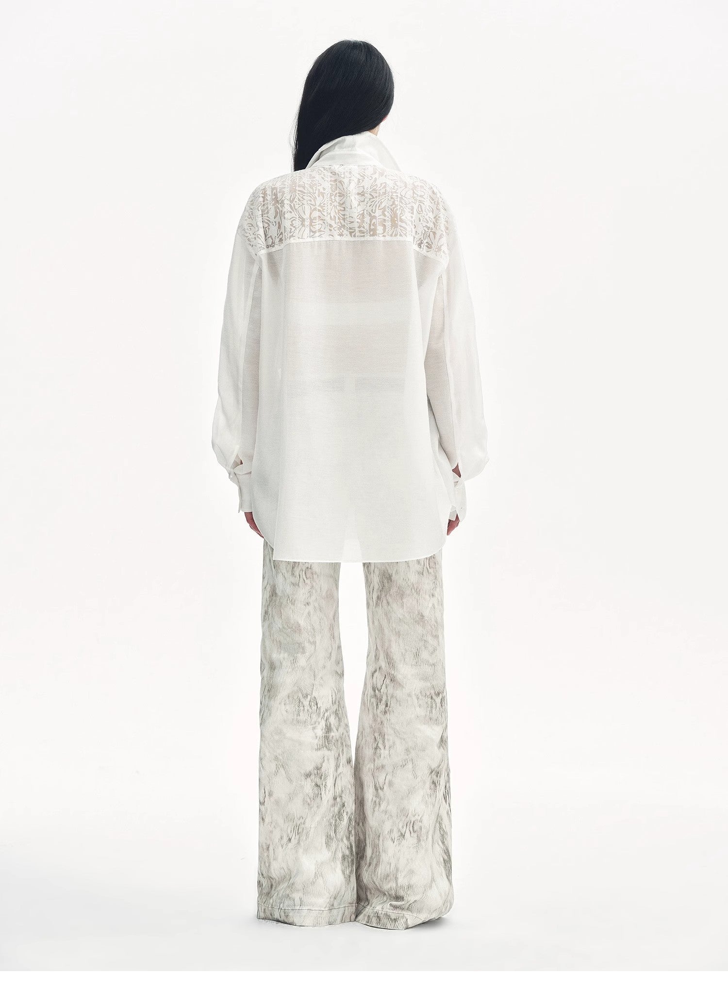 "Phantom" original snake print flared denim trousers - variant_title