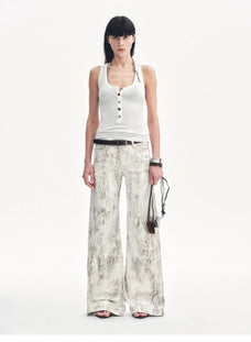 "Phantom" original snake print flared denim trousers - variant_title