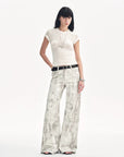 "Phantom" original snake print flared denim trousers - variant_title