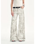 "Phantom" original snake print flared denim trousers - variant_title