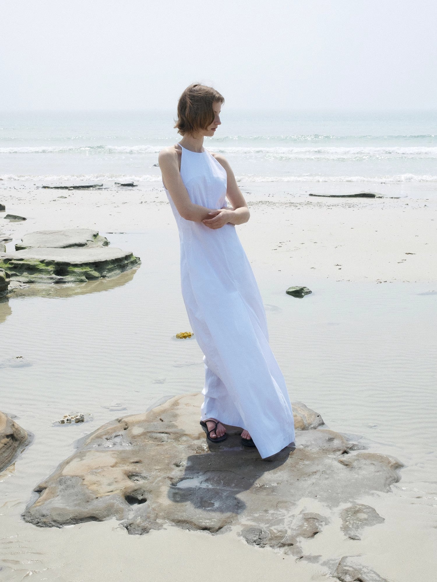 "Piano Music" halterneck waist - cinching cocoon dress - variant_title