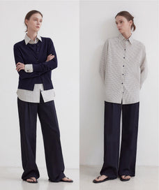 Plaid shirt commuting inner top high - end long - sleeved "Independence Song" - variant_title