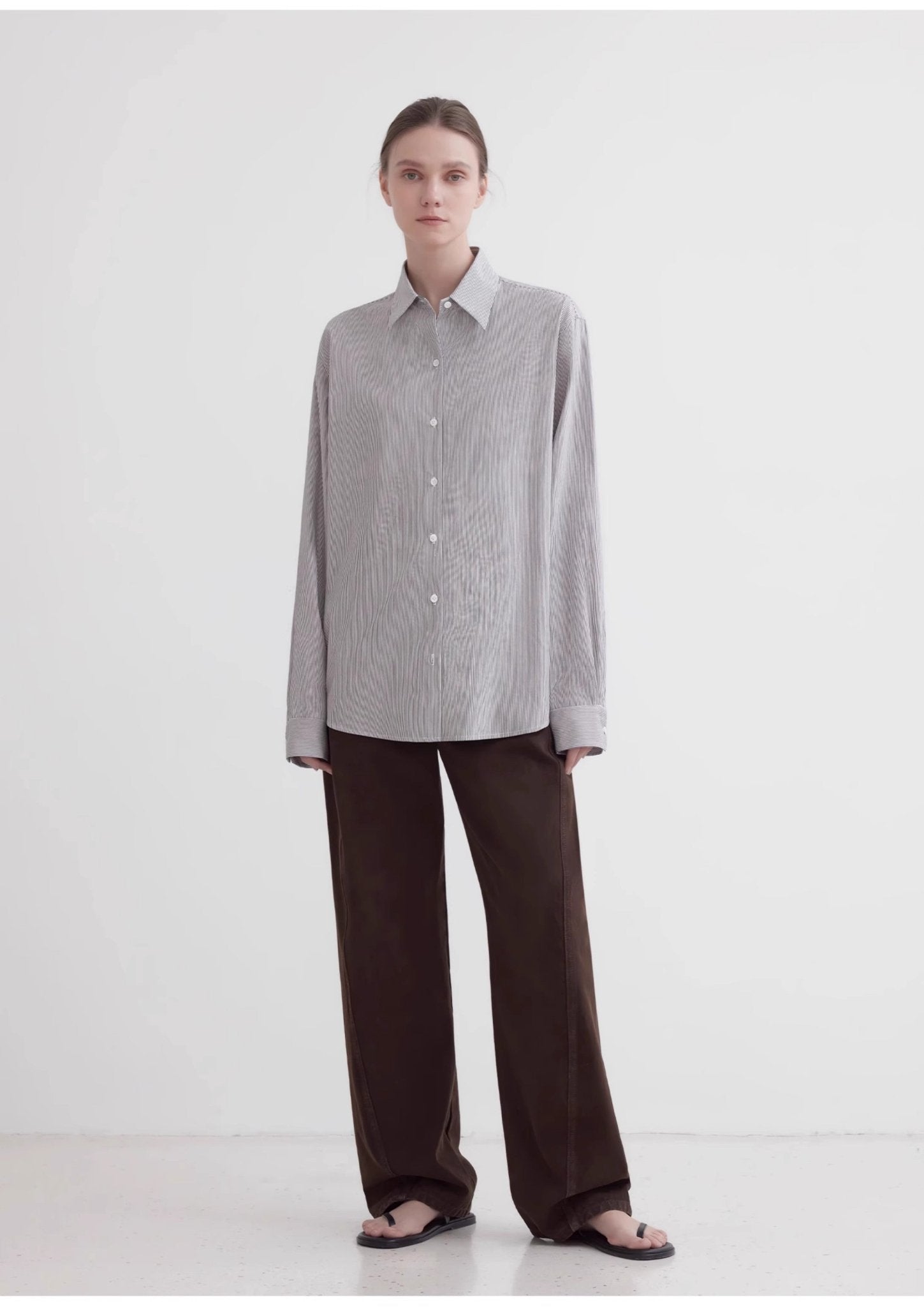 Plaid shirt commuting inner top high - end long - sleeved "Independence Song" - variant_title