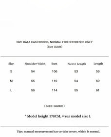 Polar Night Star fox fur coat size guide for S, M and L