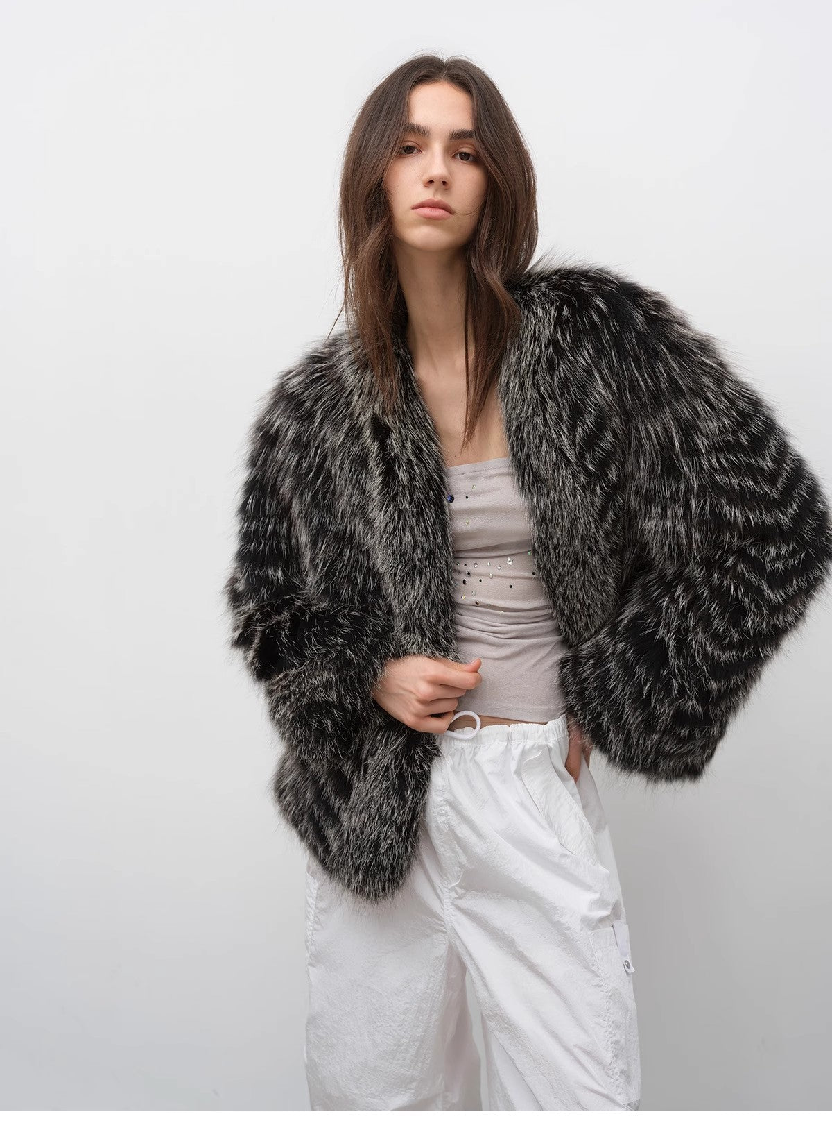 "Polar Night Star" imported sagafurs fox fur coat whole fox fur coat - variant_title
