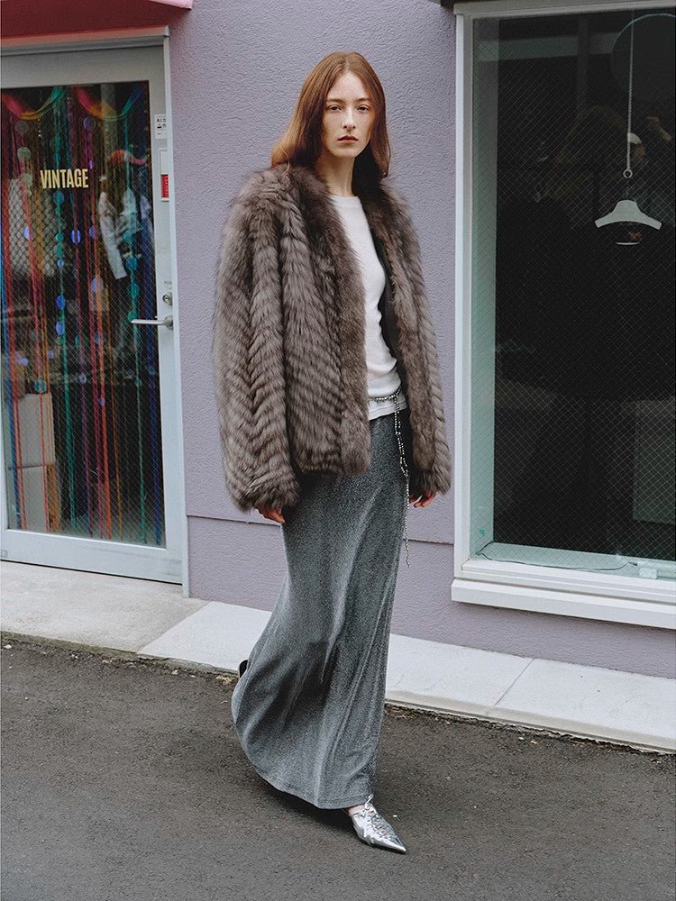 "Polar Night Star" imported sagafurs fox fur coat whole fox fur coat - variant_title