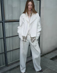 Practical personality linen draped trapezoidal jacket"Modern Past" - variant_title