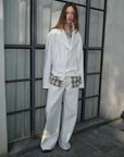 Practical personality linen draped trapezoidal jacket"Modern Past" - variant_title