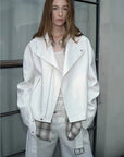 Practical personality linen draped trapezoidal jacket"Modern Past" - variant_title