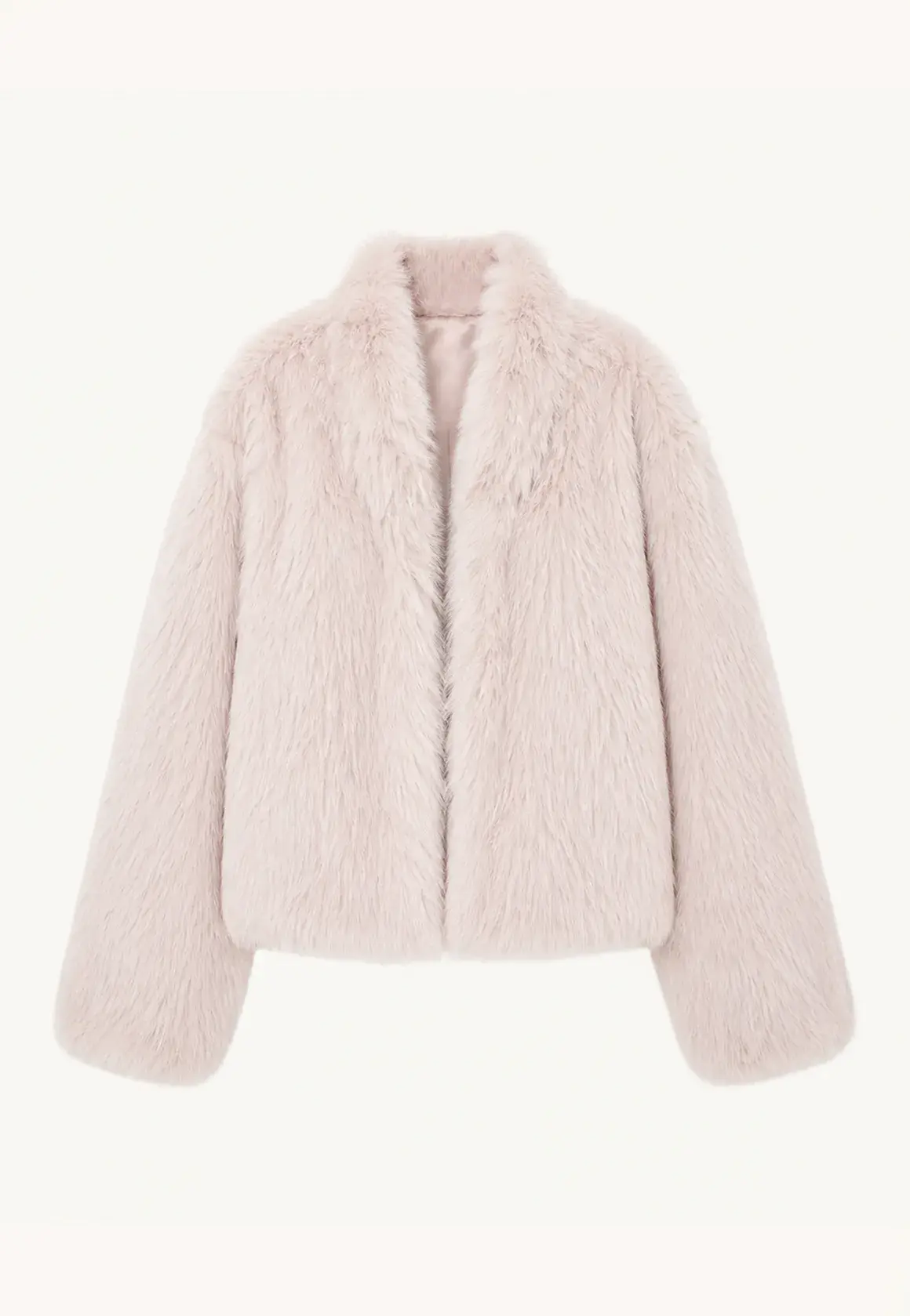 Practical Wearism dirty pink drop-shoulder Toscana sheepskin coat, front product view