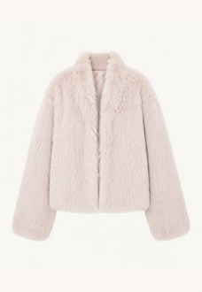 Practical Wearism dirty pink drop-shoulder Toscana sheepskin coat, front product view