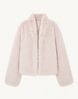 Practical Wearism dirty pink drop-shoulder Toscana sheepskin coat, front product view
