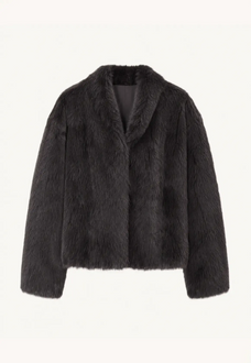 Practical Wearism ink gray drop-shoulder Toscana sheepskin coat, front product view